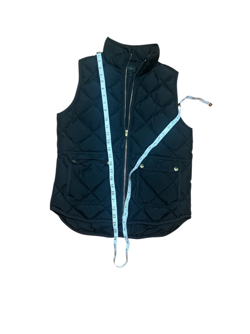 J.Crew Excursion Down Puffer Vest S Black Quilted Gold Hardware Preppy - Picture 5 of 9